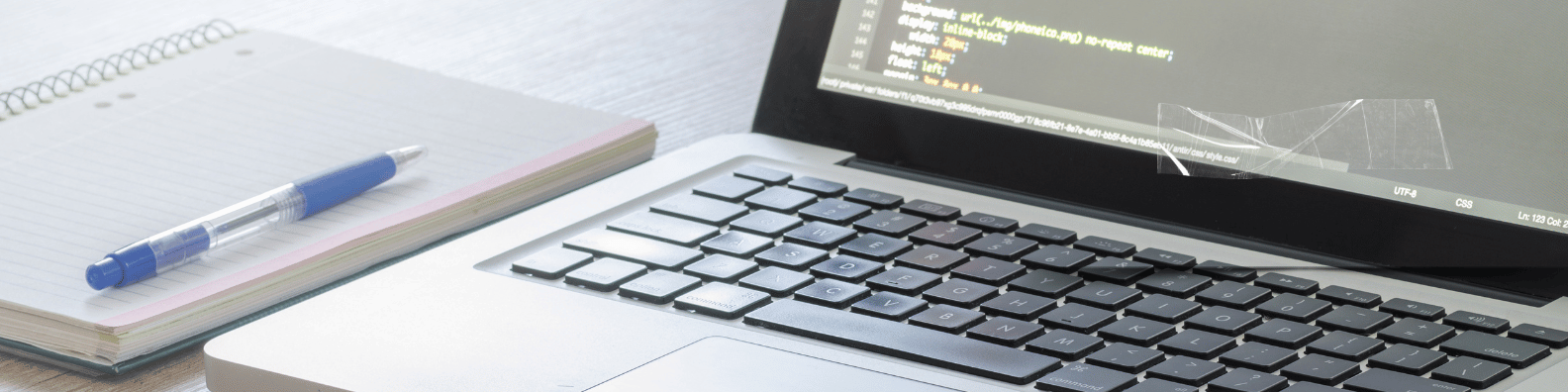 Banner de Linkedin Desarrollador Full Stack Moderno Azul y Blanco